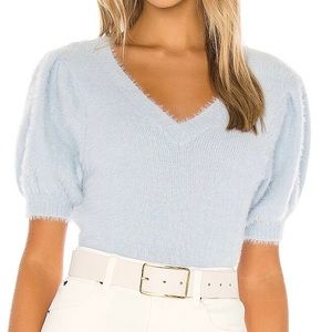 ASTR the Label Alina Fuzzy Sweater, Sky Blue